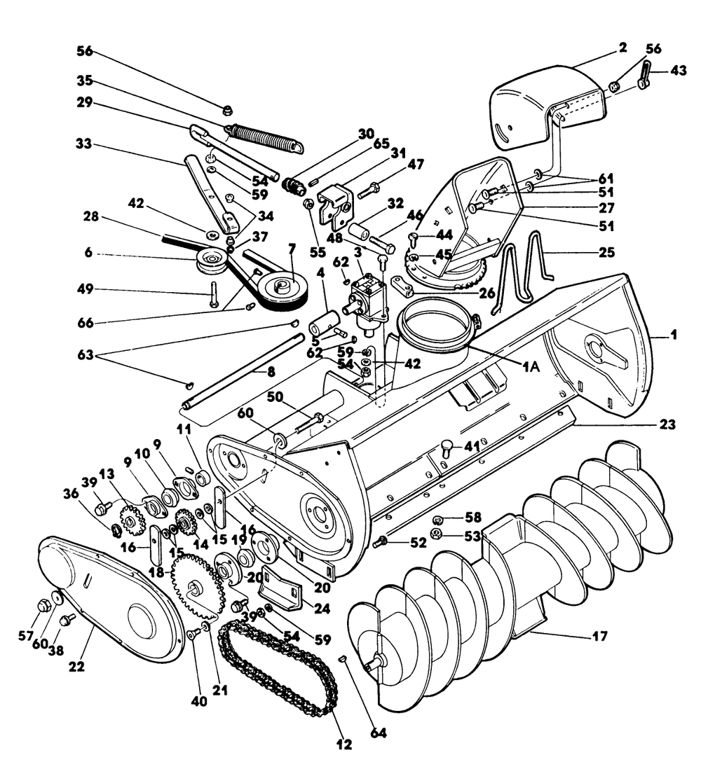 Collector Housing 3 Diagram and Parts List for 62542C (H00000001-H99999999)(1989) Lawn Boy Lawn Tractor